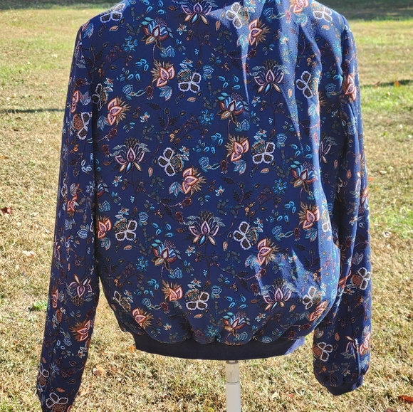 Zara Trafaluc Floral Lightweight Bomber Jacket S - Picture 8 of 8